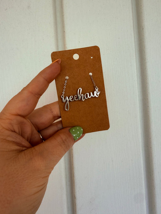 Yeehaw Script Necklace